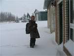 Christiaan in de sneeuw