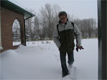 Mark in de sneeuw